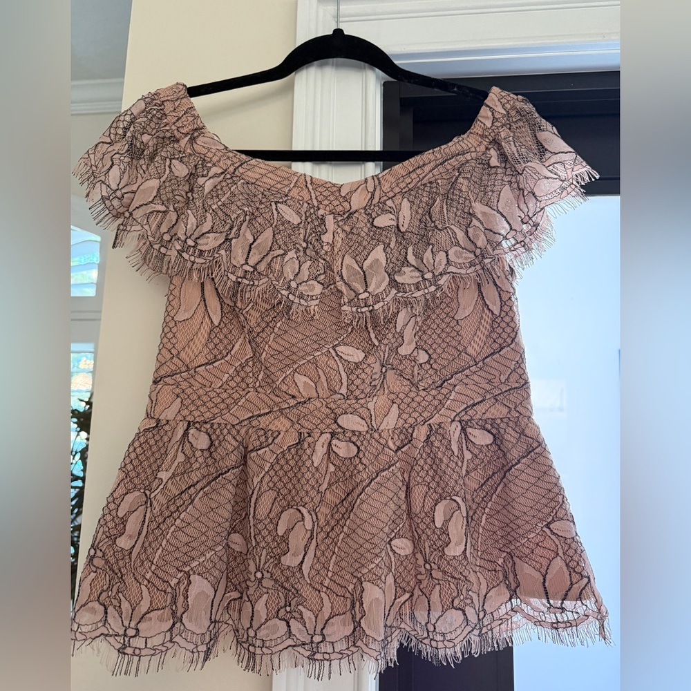 WAYF OFF SHOULDER LACE BLOUSE